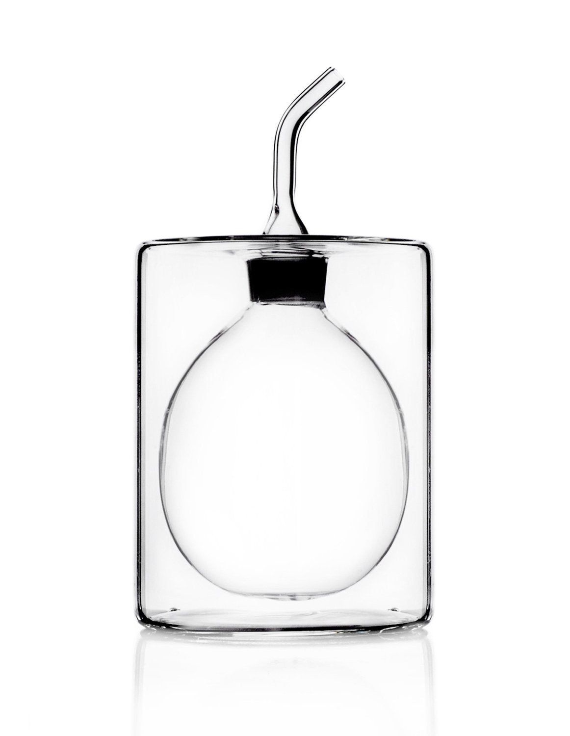 Cilindro Double Walled Medium Olive Oil Cruet - Clear