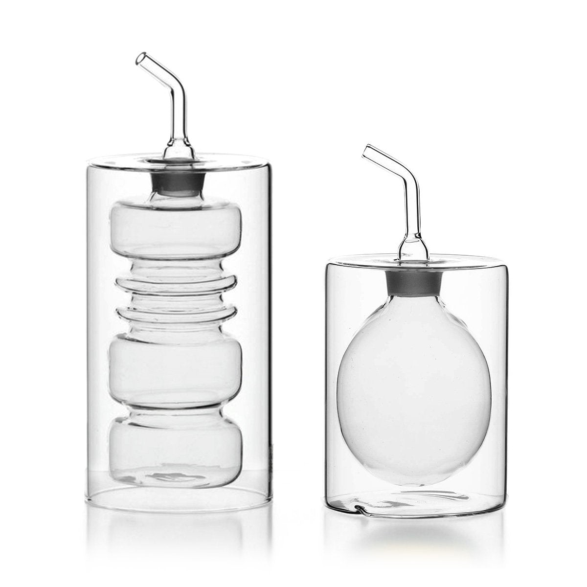 Large Rings and Medium Cilindro Double Walled Cruet Set