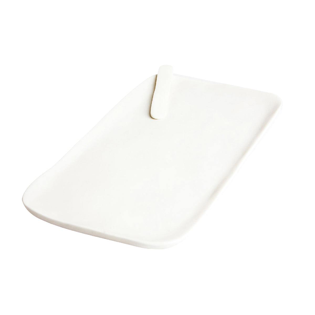 Large White Serving Board with Cheese Spreader