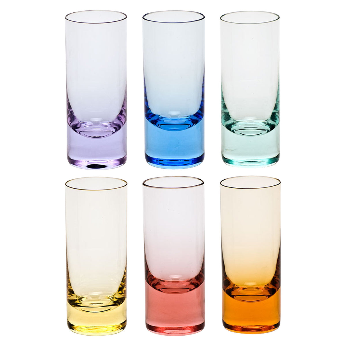 Vodka Multicolor Glasses, Set of 6