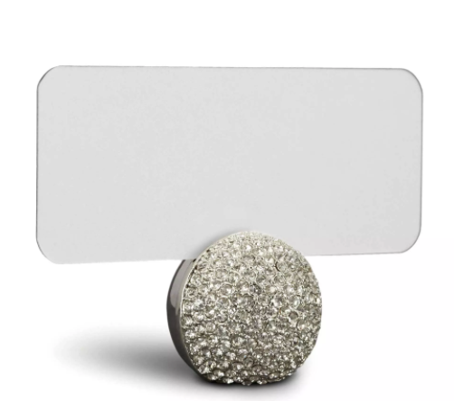 Platinum Pave Sphere Place Card Holders, Set of 6