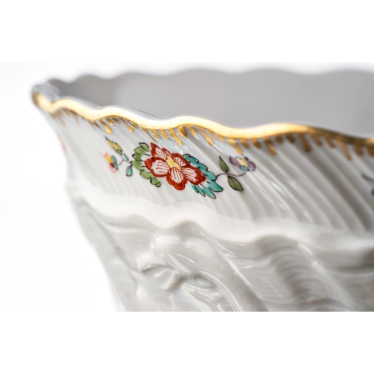 Swan Service Indian Flower Branch Bowl