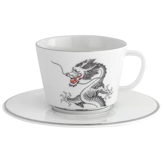 Vitruv Fortune Dragon Cappuccino Cup and Saucer