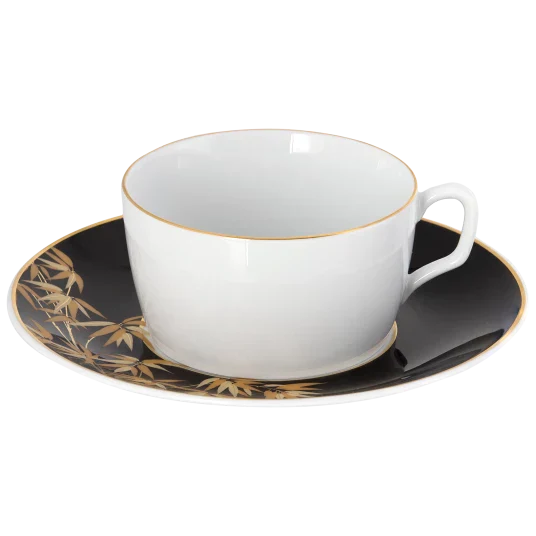 Cosmopolitan Golden Bamboo Cappuccino Cup and Saucer