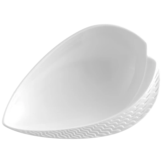 Waves Relief Asia Collection Bisque Leaf Dish