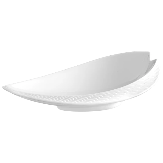 Waves Relief Asia Collection Bisque Leaf Dish