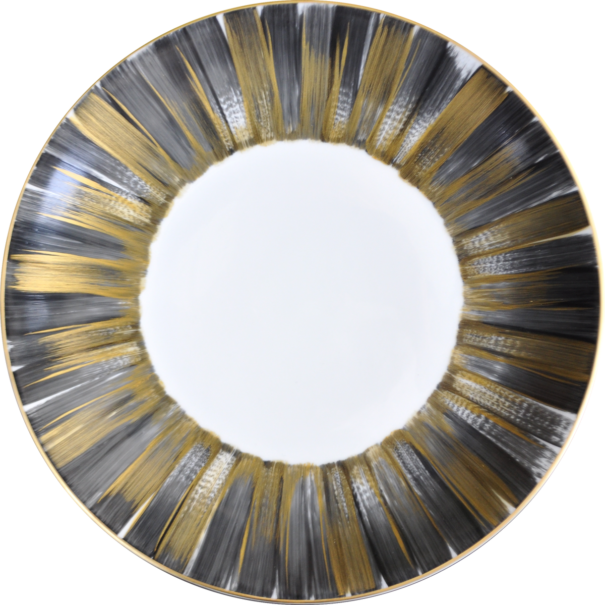 Panache Black and Gold Rimmed Soup Bowl
