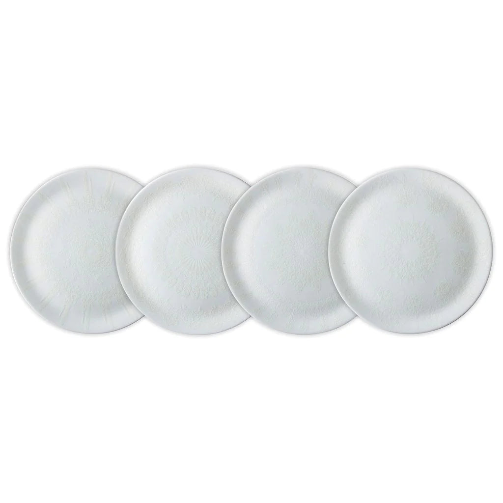 White on White Dinner Plate, Set of 4