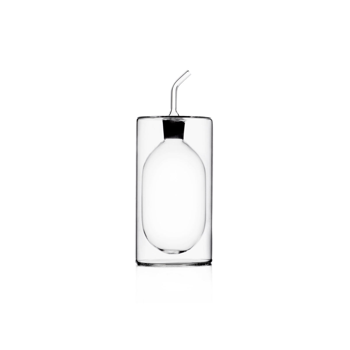 Cilindro Double Walled Large Olive Oil Cruet - Clear