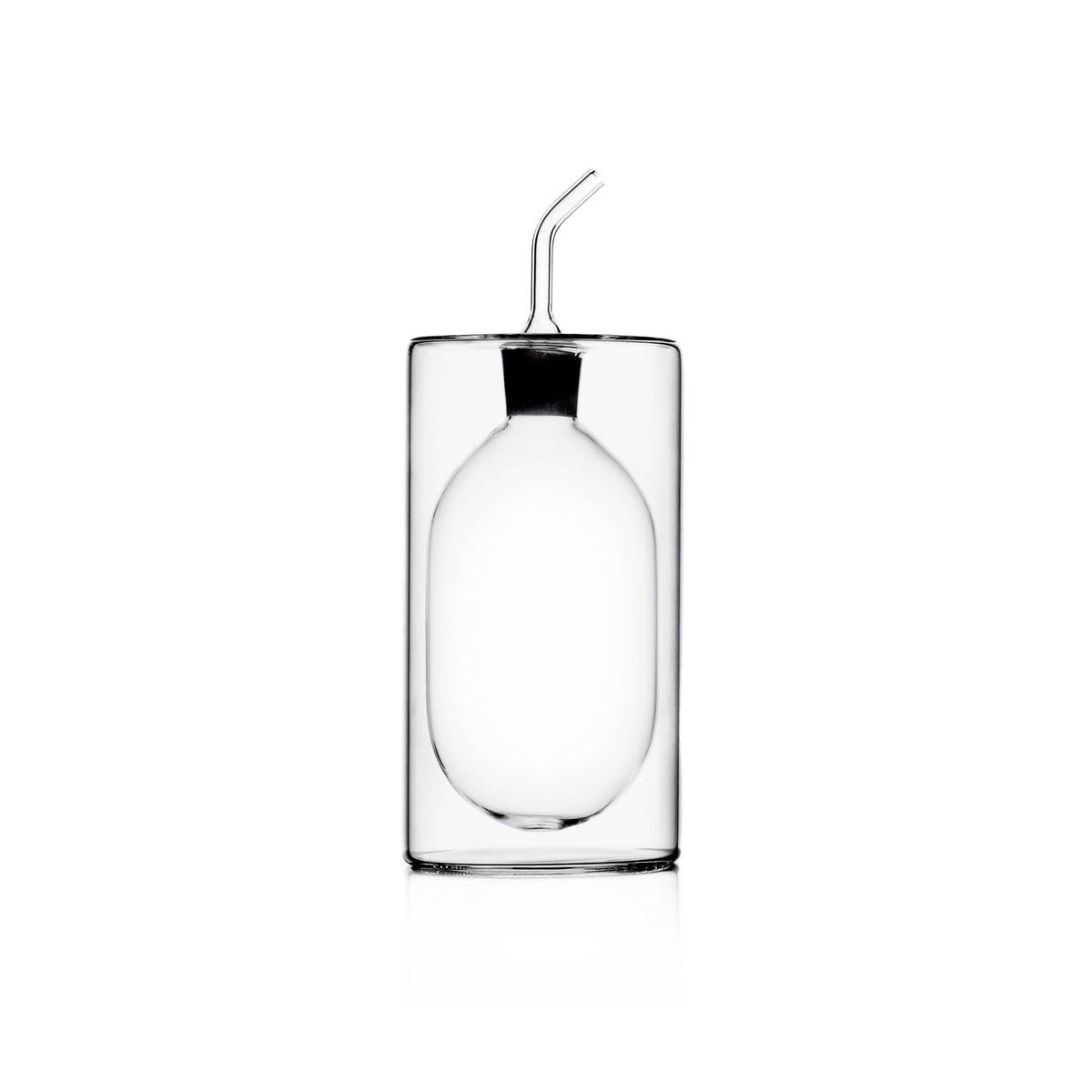 Cilindro Double Walled Large Olive Oil Cruet - Clear