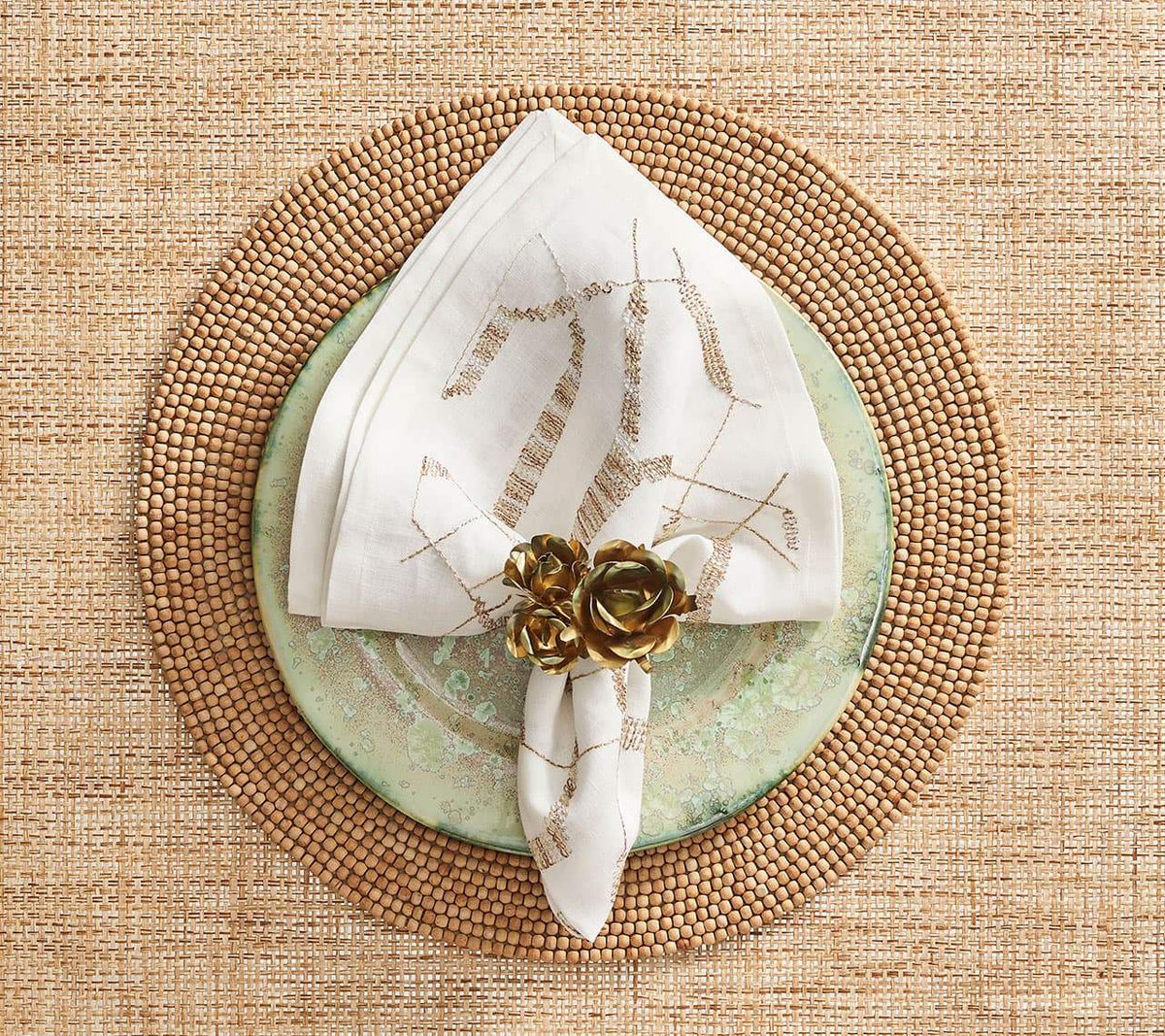 Wood Round Placemat in Natural, Set of 4
