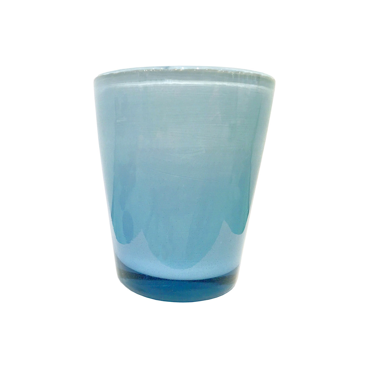 Handblown Small Blue Cylinder Vase