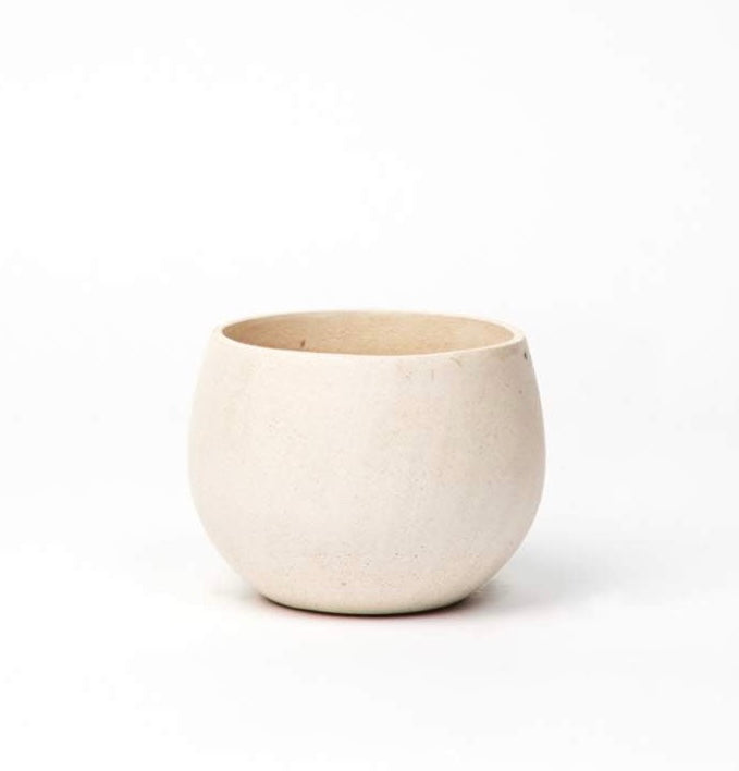 Stone Cache White Flower Pot