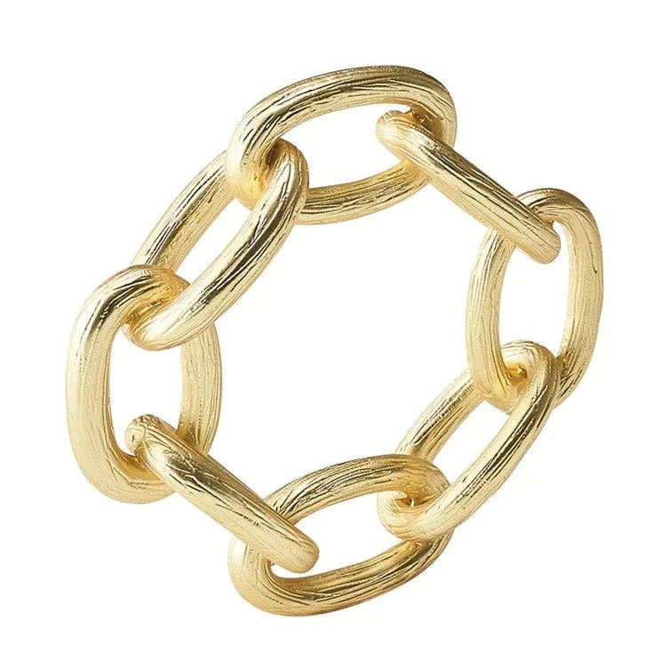 Chain Link Napkin Ring in Gold, Set of 4