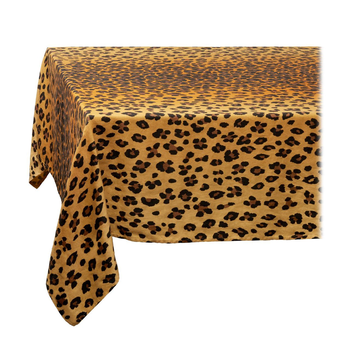 Large Linen Sateen Leopard Tablecloth