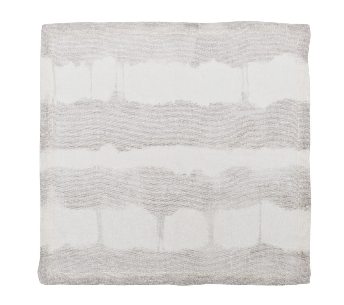 Watercolor Stripe Napkin in White &amp; Gray, Set of 4