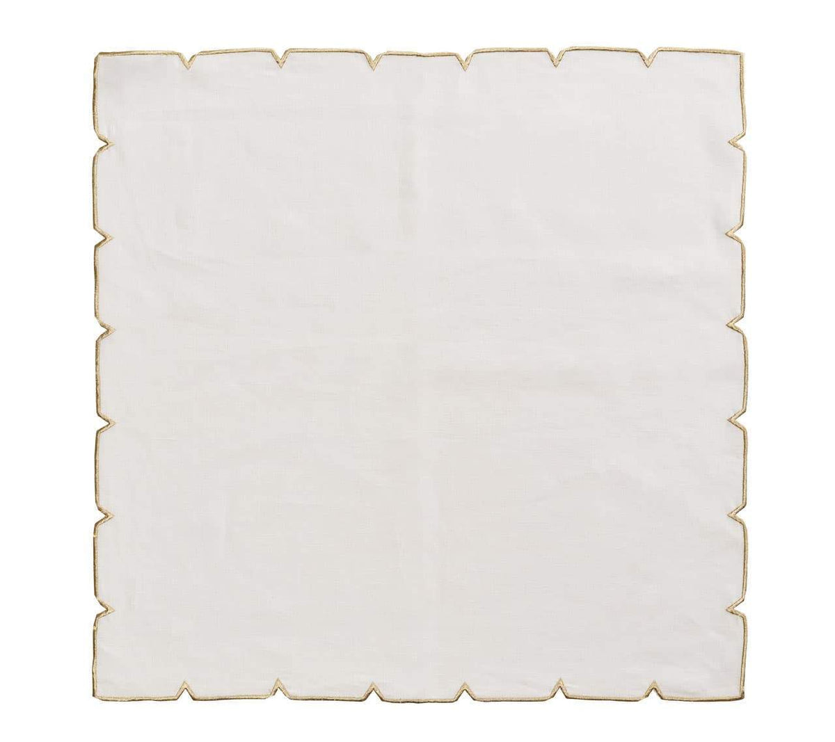 Divot Linen Napkin, Set of 4 - White and Gold