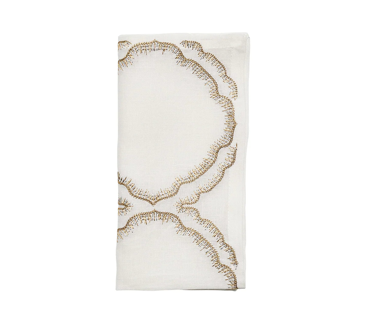 Daydream Napkin in White, Gold &amp; Silver, Set of 4