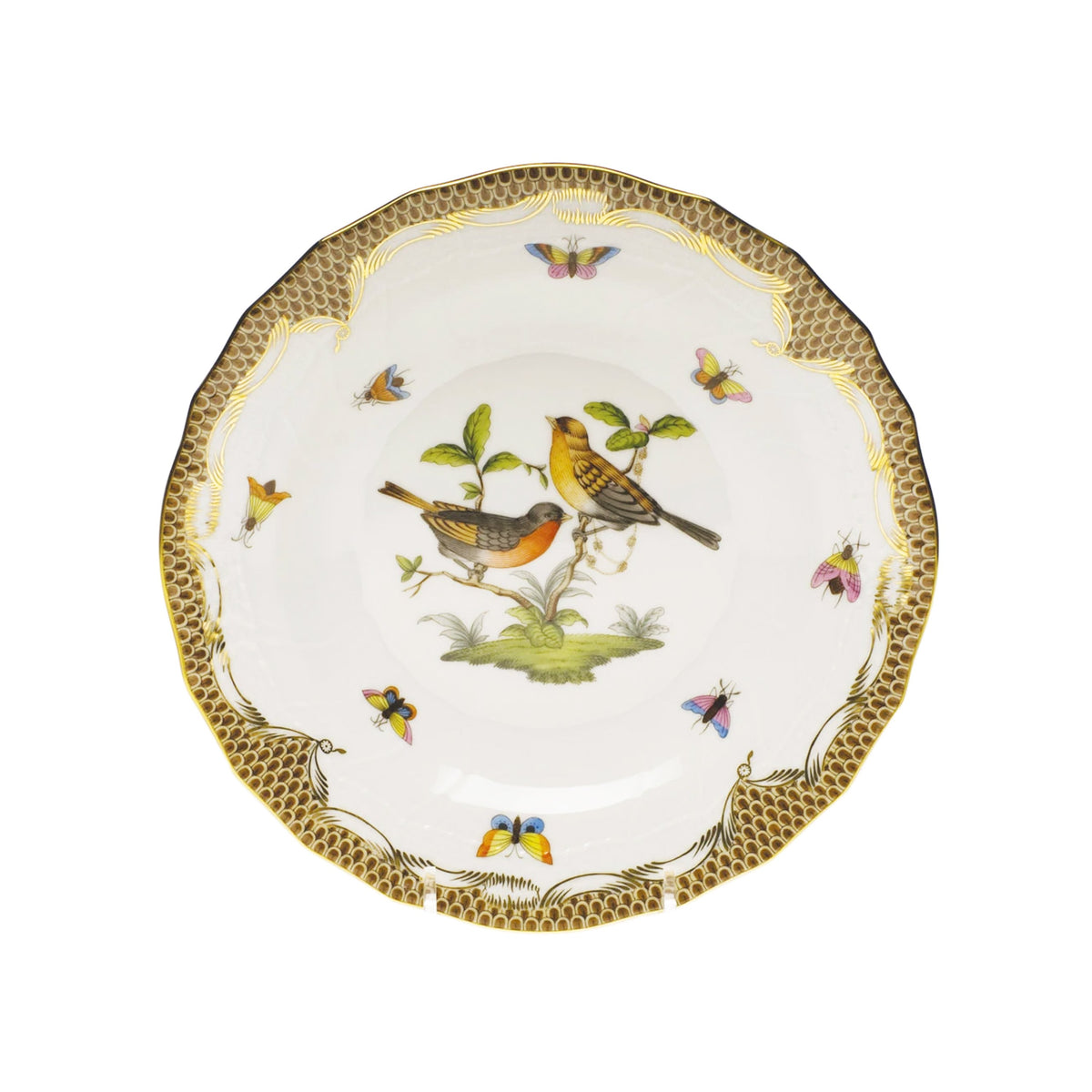 Rothschild Bird Brown Border Dessert Plate #9