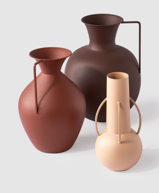 Brown Roman Vases, Set of 3