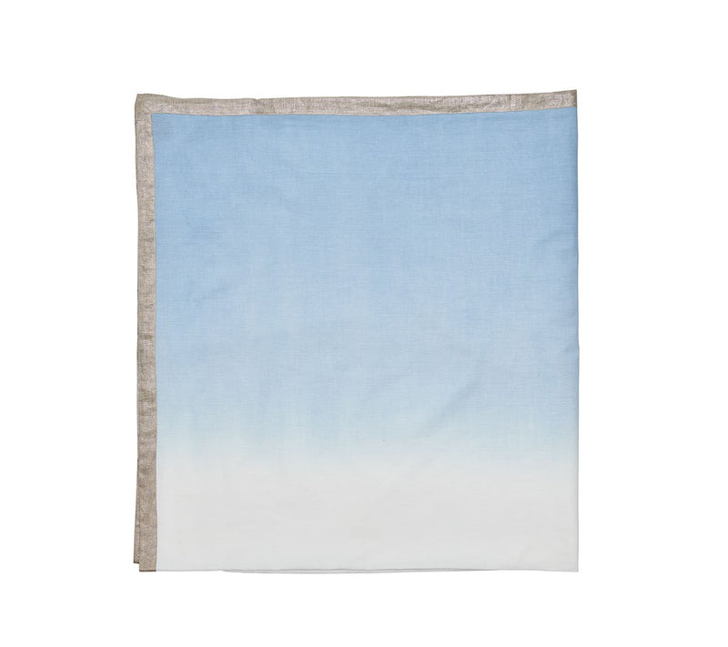 Dip Dye Tablecloth in White &amp; Periwinkle