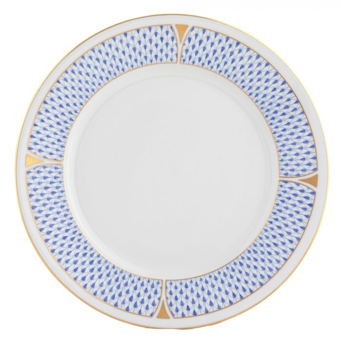 Art Deco Dinner Plate Blue