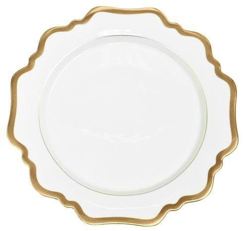 Antique White and Gold Dinner Plate