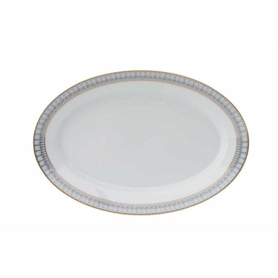 Arcades Grey and Gold Oval Platter