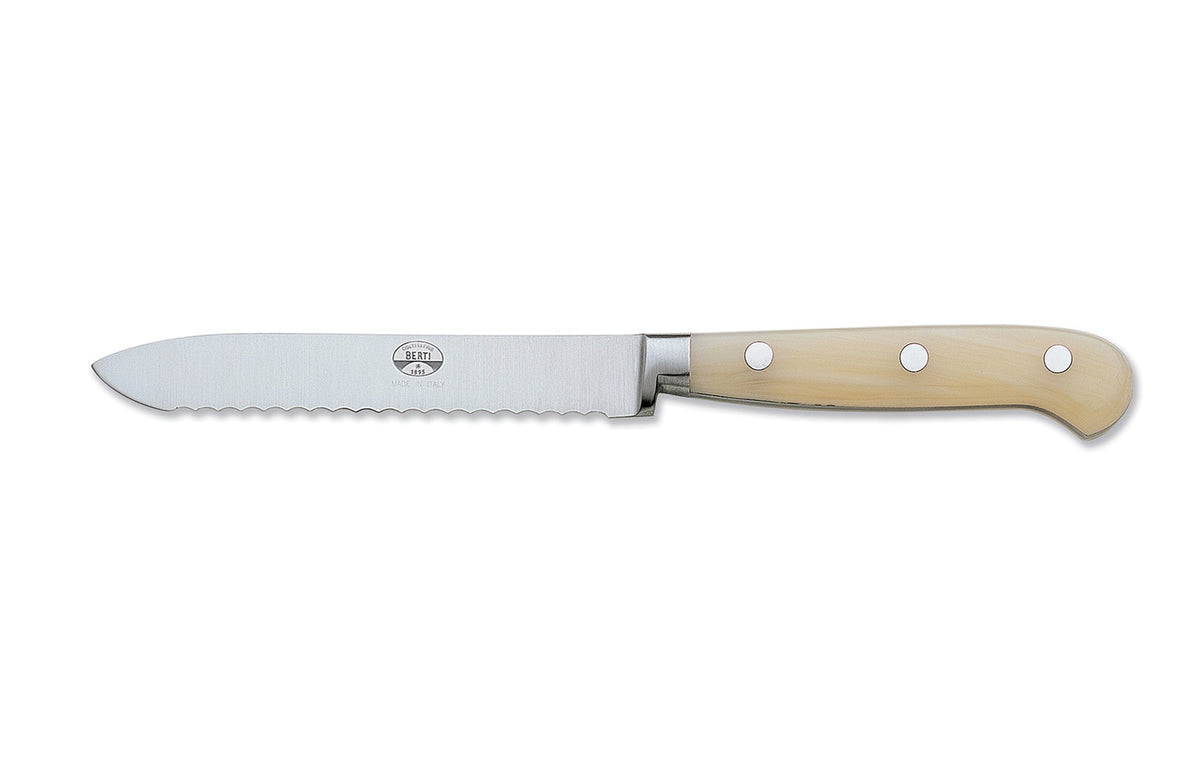 Tomato Knife with White Lucite Handle w/o Block