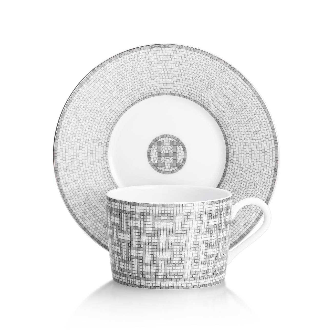 Mosaique au 24 gold tea cup and saucer