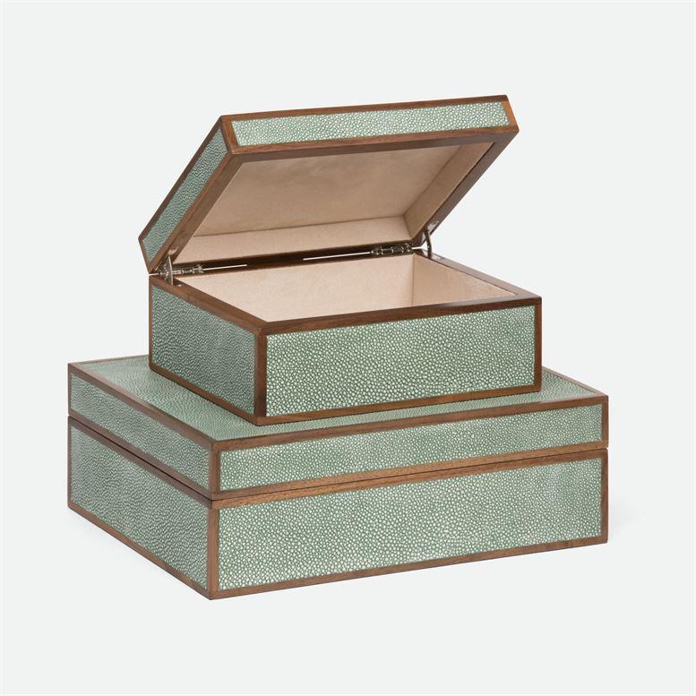 Cooper Sage Shagreen Box, Small
