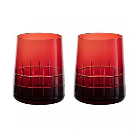 Graphik Water Glasses, Set of 2 - Red