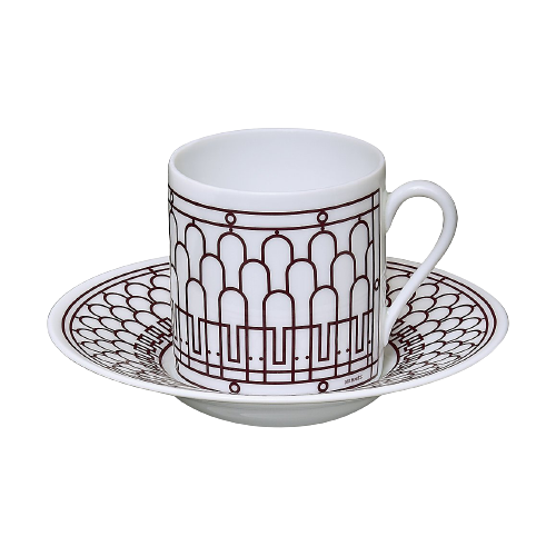 H Deco Red Coffee Cup and Saucer (D)