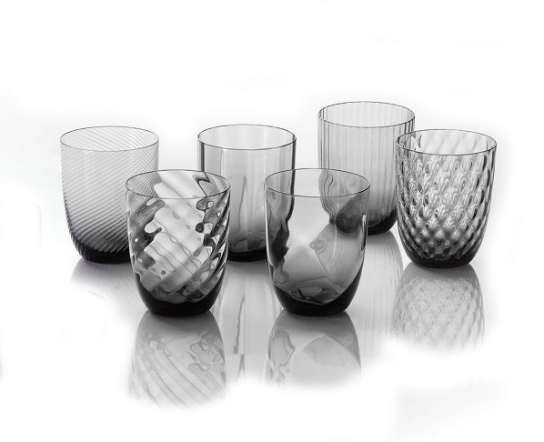Idra Grey Water Glasses, Set of 6
