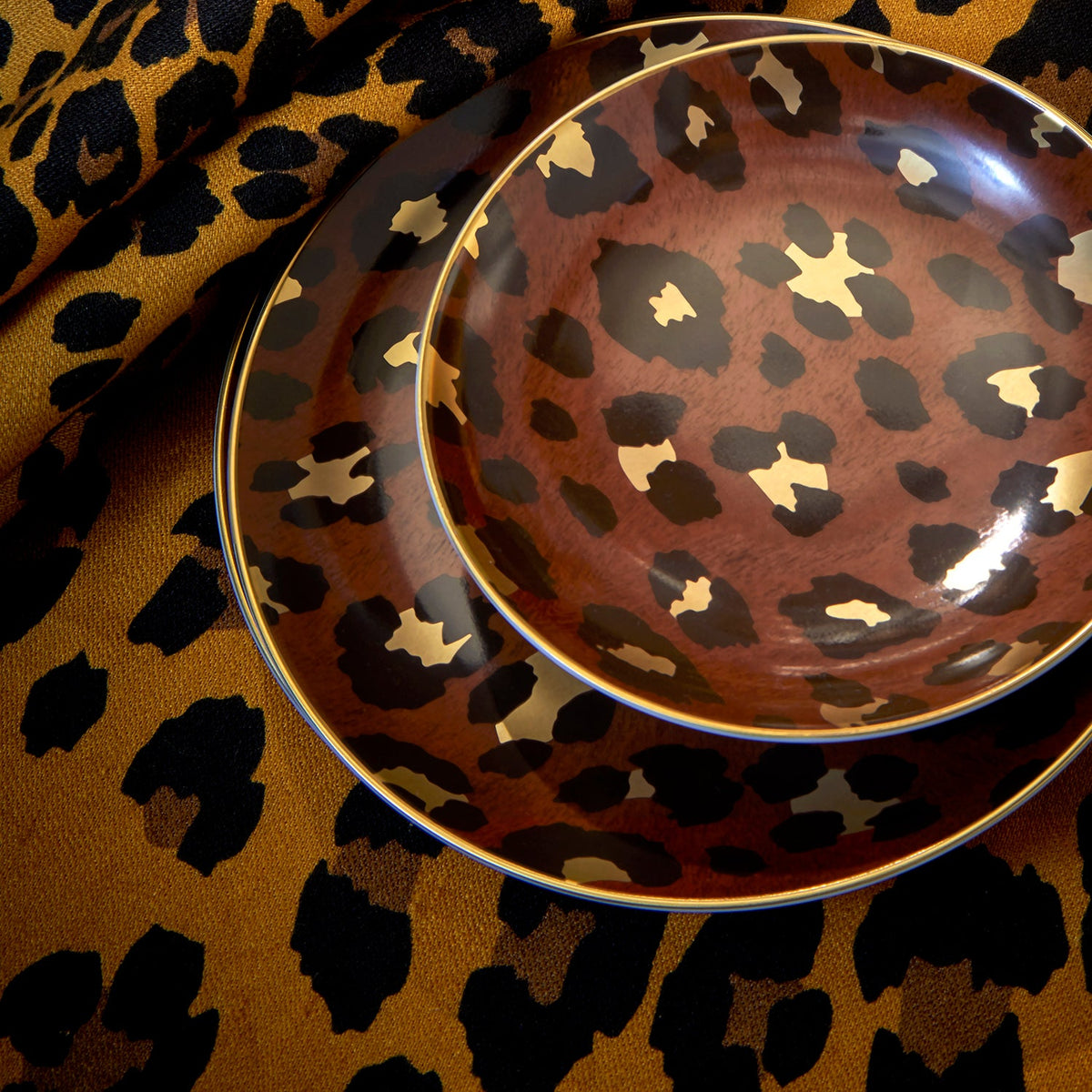Leopard Dessert Plates, Set of 4