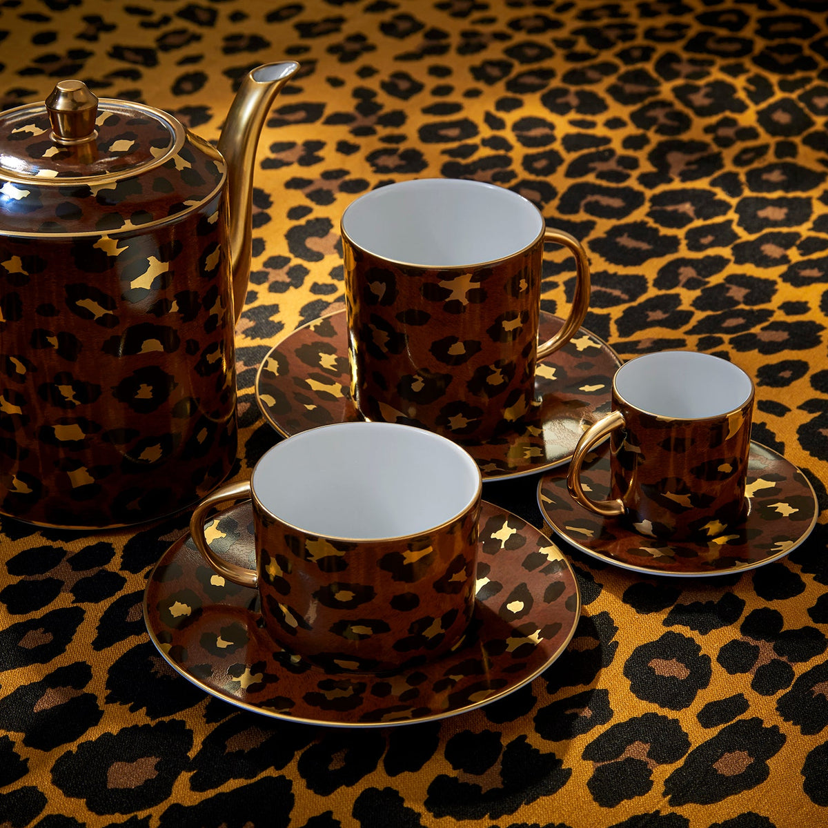 Leopard Canape Plates, Set of 4