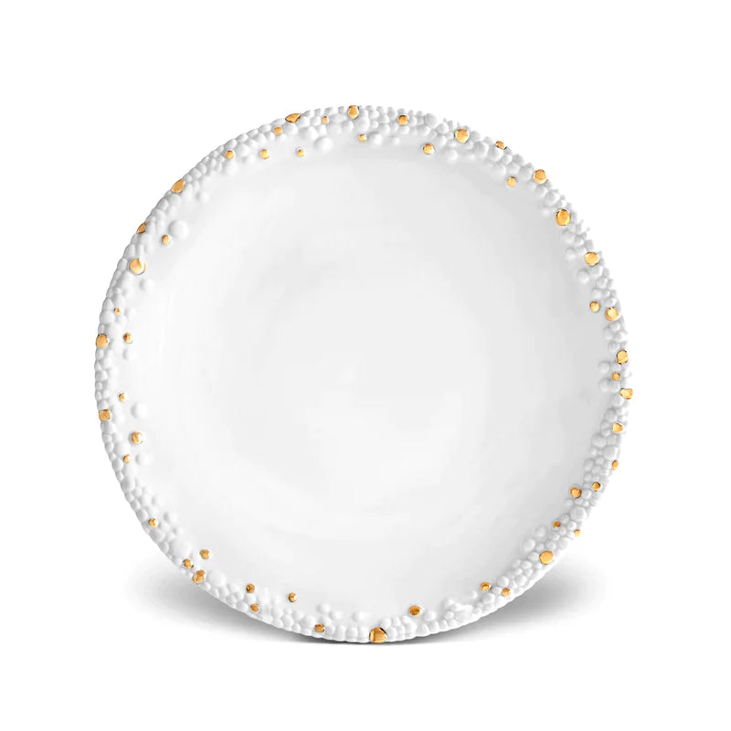 Haas Mojave Dinner Plate - White + Gold