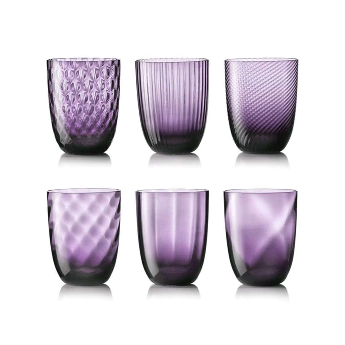Idra Purple Water Glasses, Set of 6