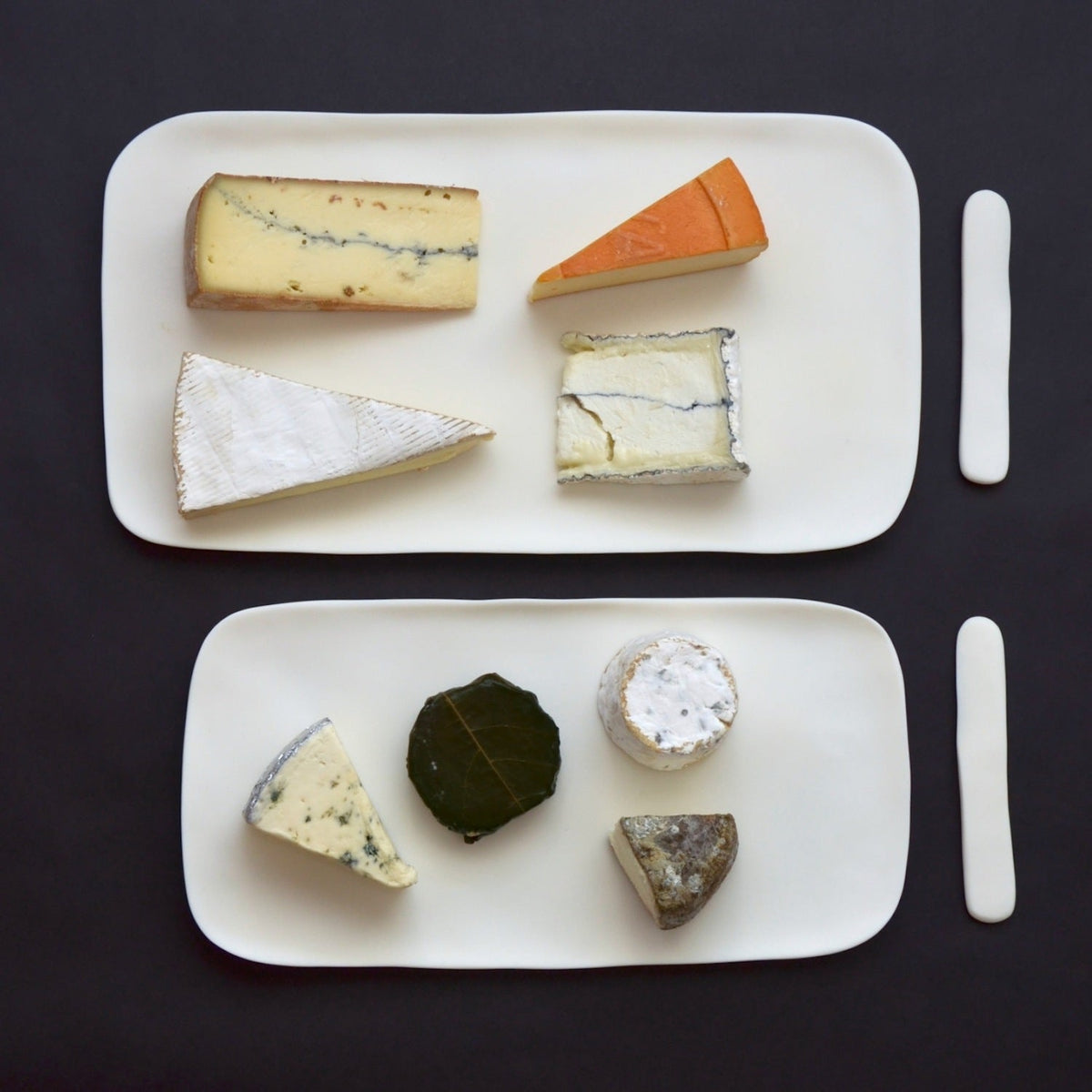 Large White Serving Board with Cheese Spreader