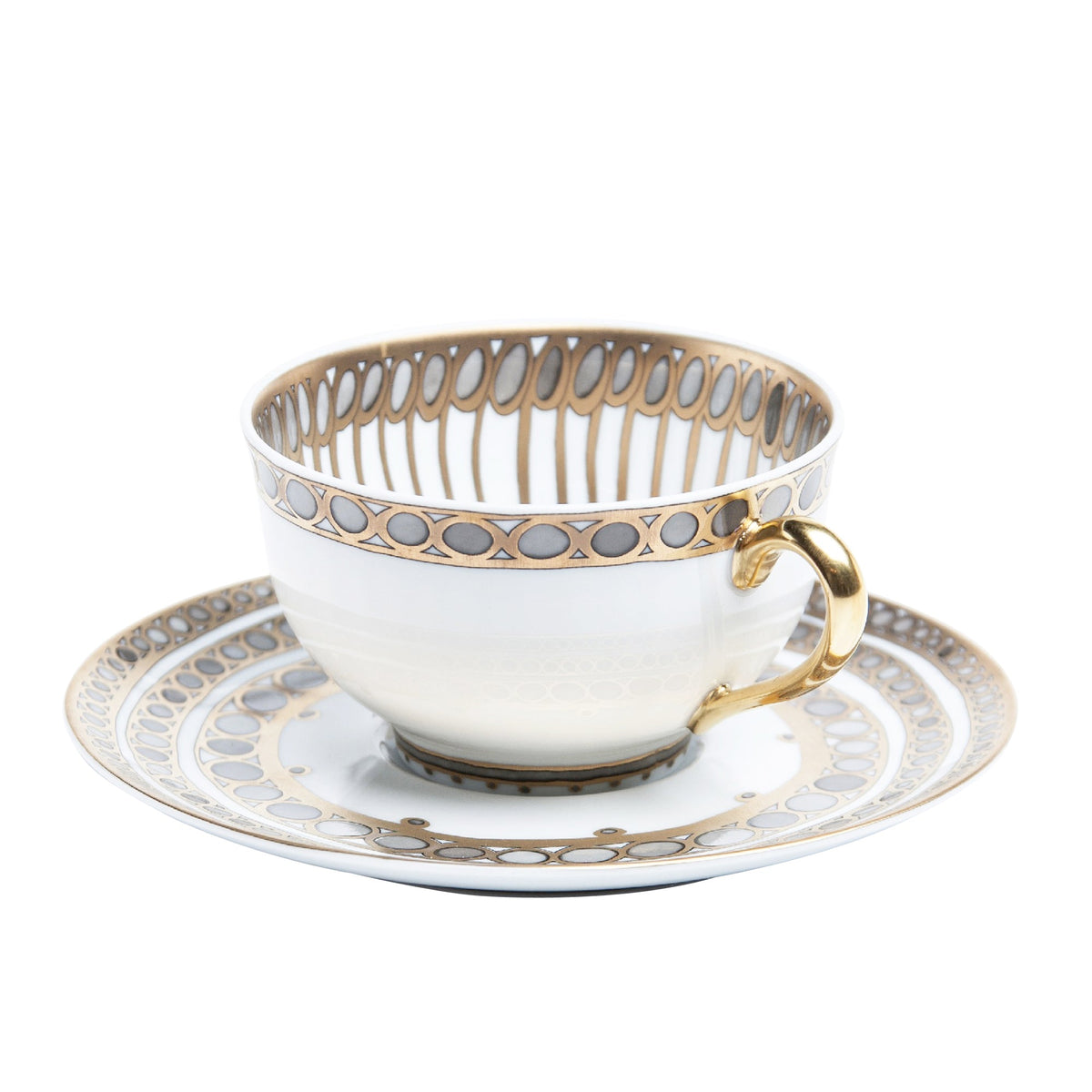 Syracuse Taupe Tea Cup and Saucer