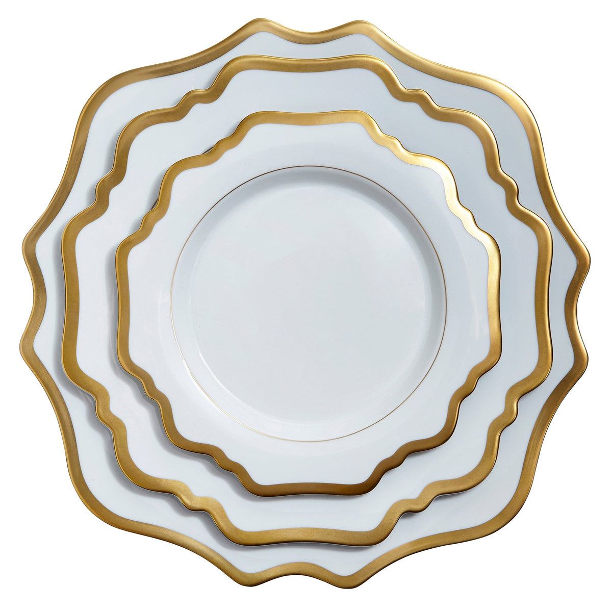 Antique White and Gold Charger Plate