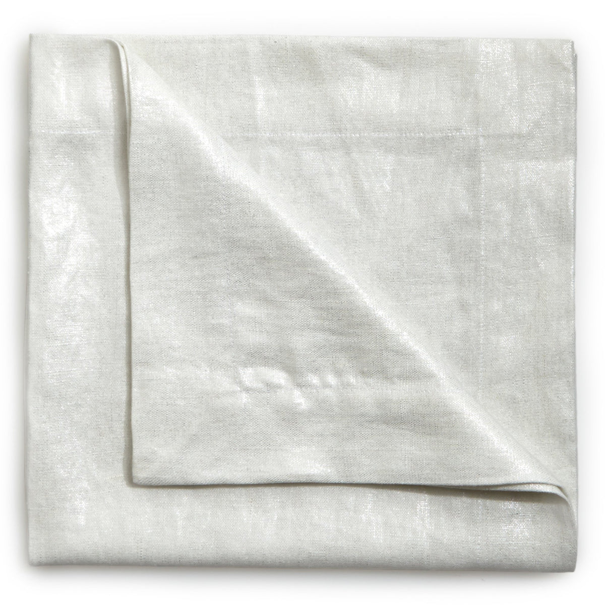 White Shimmer Linen Tablecloth 60&quot; x 144&quot;