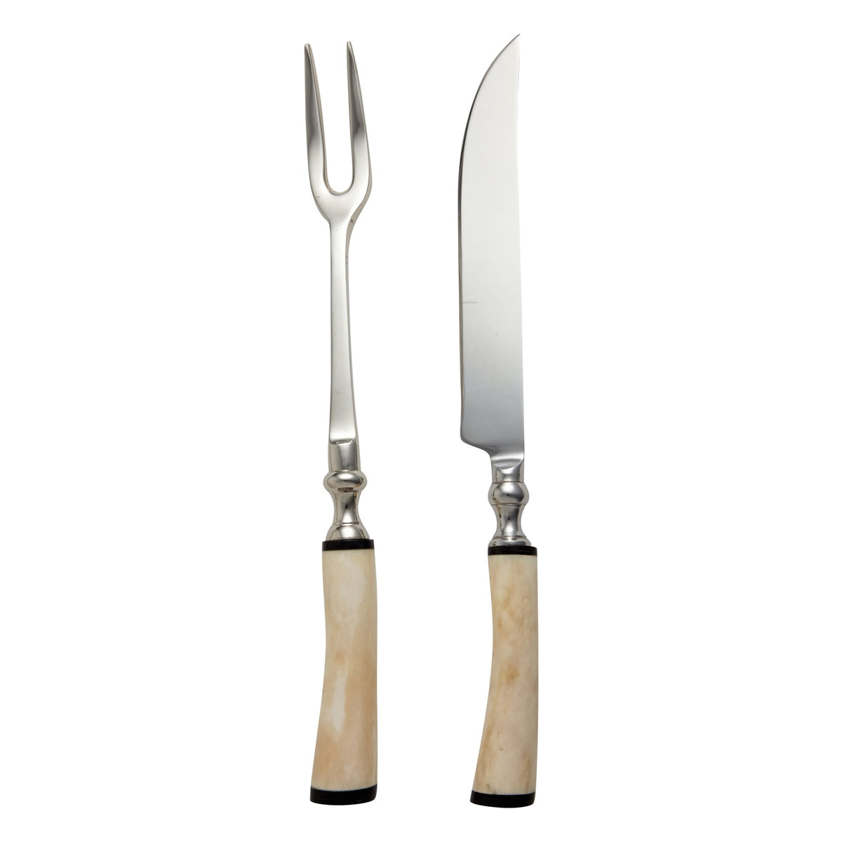 Carving Set with White Bone Handle