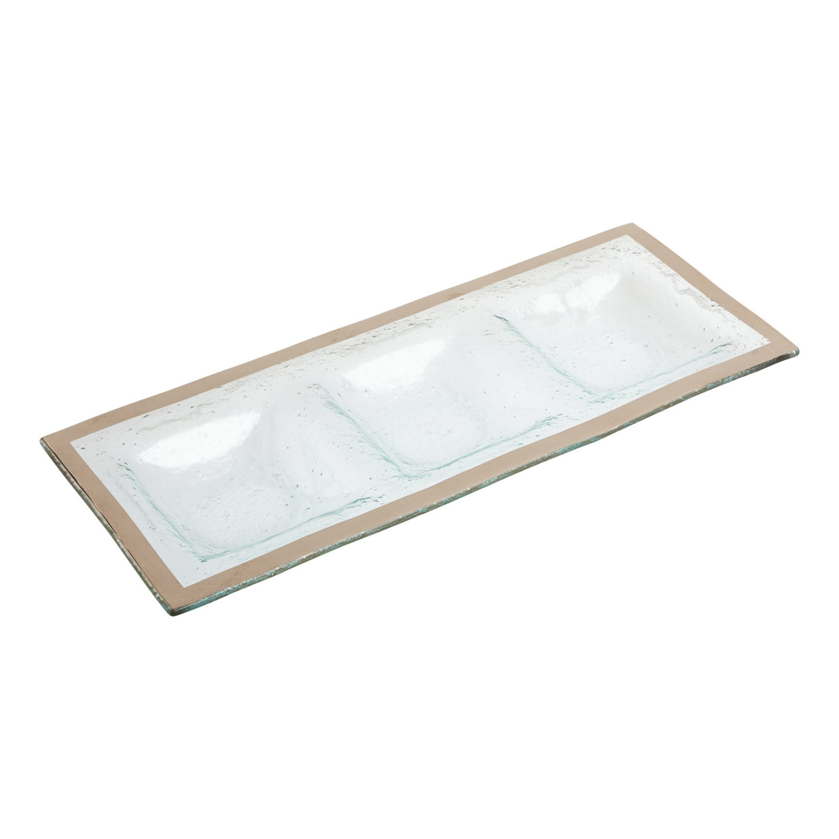 Three Section Tray with Platinum Edge