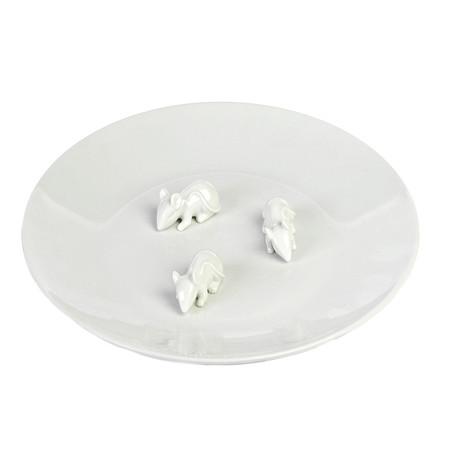 White Platter with 3 Mice