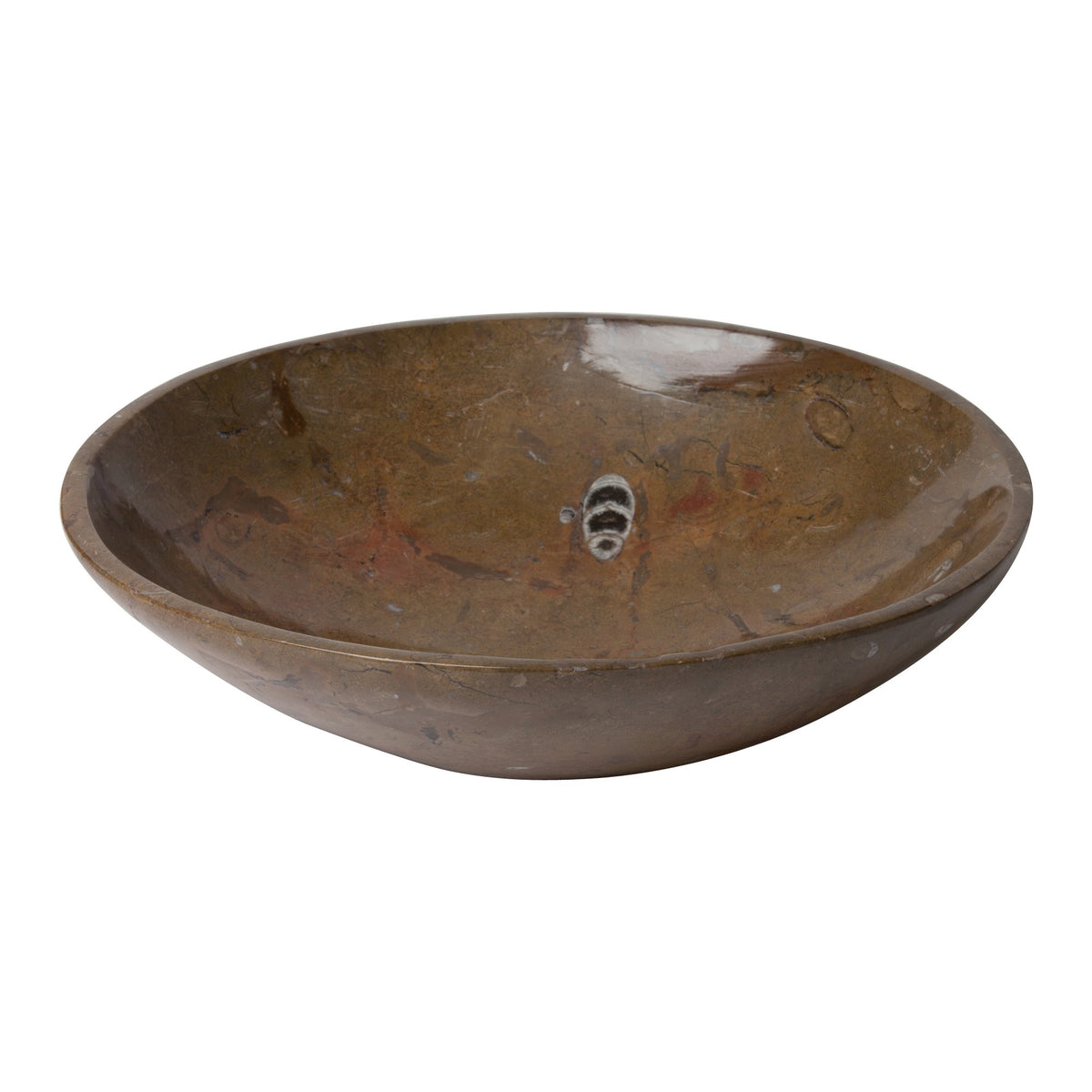 Brown Fossil Stone Serving Bowl
