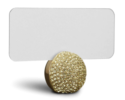 Gold Pave Sphere Place Card Holders, Set of 6