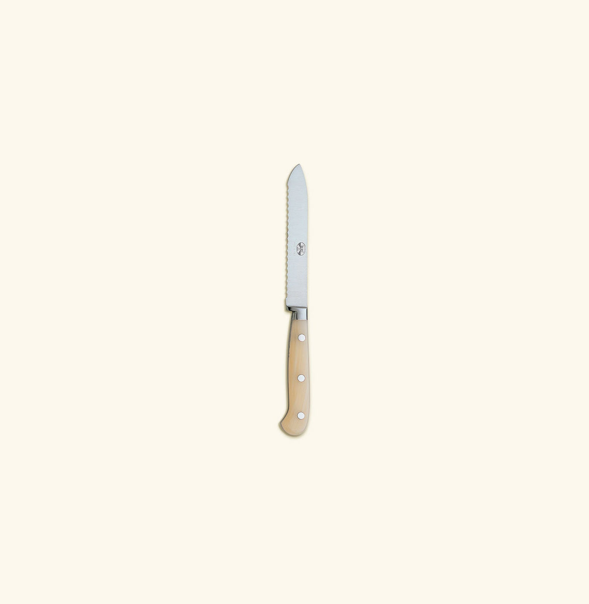Tomato Knife with White Lucite Handle w/o Block
