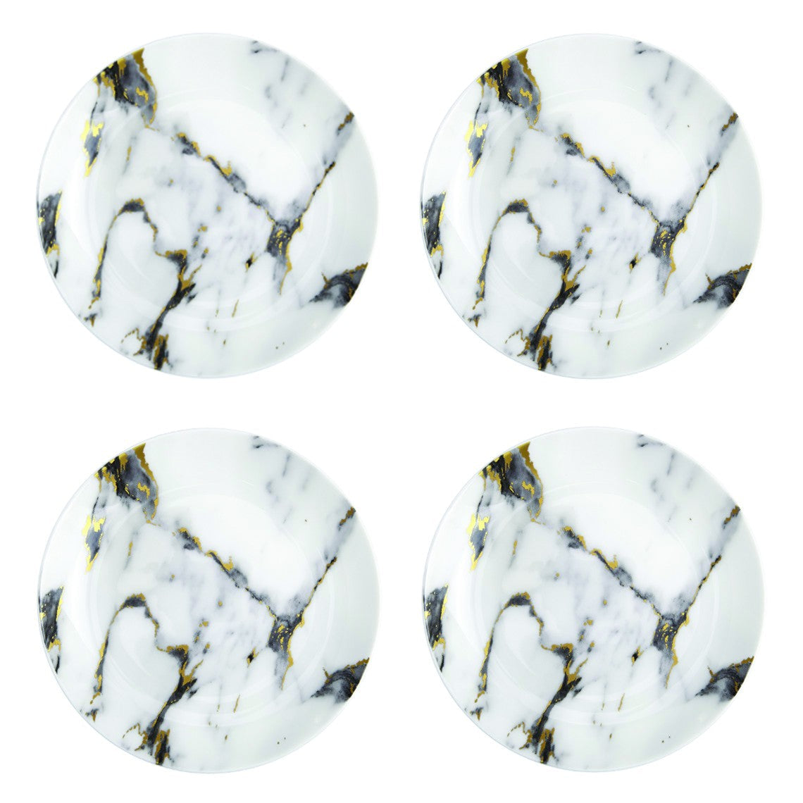 Marble Venice Fog Canape Plates, Set of 4