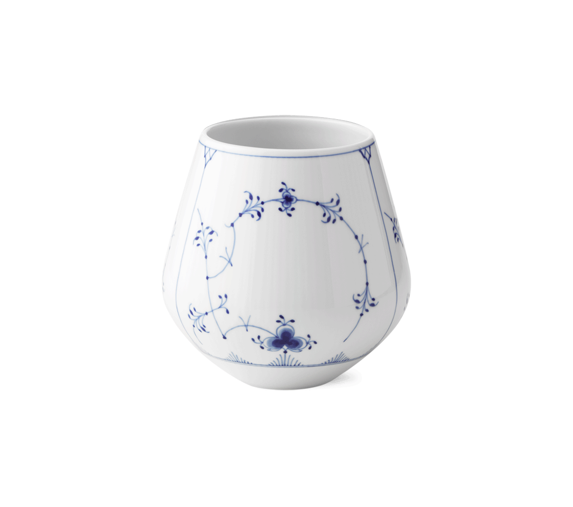 Blue Fluted Plain Vase, Medium
